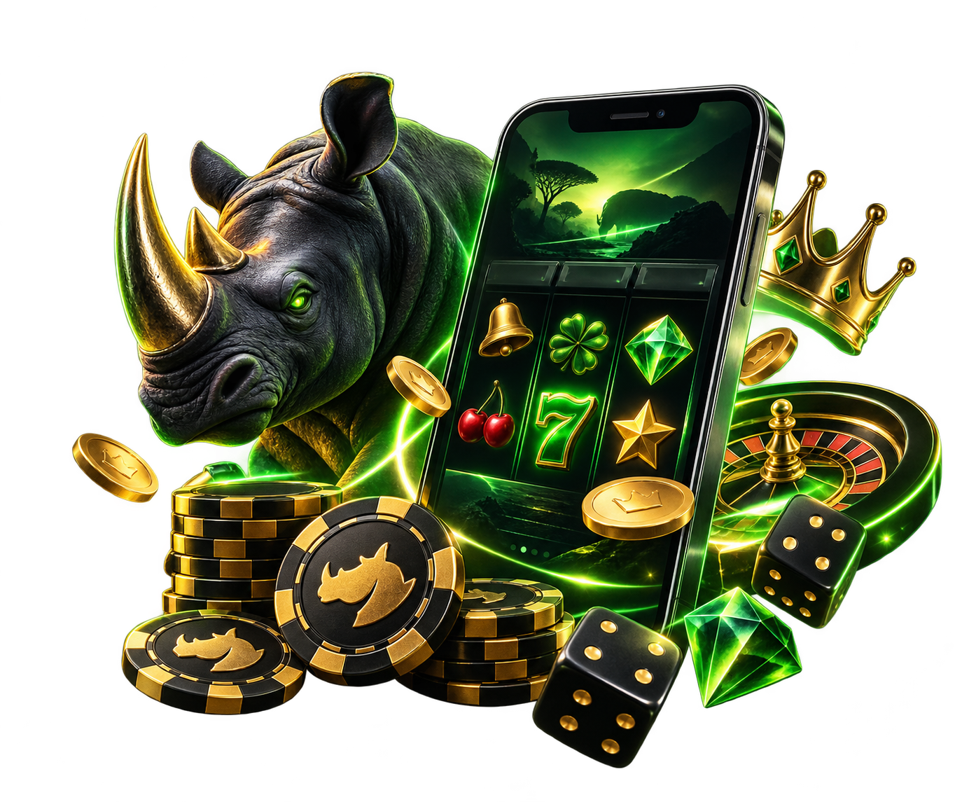 Rhino Casino mobile gaming on a smartphone